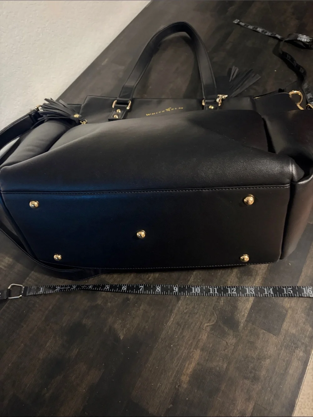 White Elm Black & Gold Gemini Convertible Backpack Tote Teacher Mom Travel